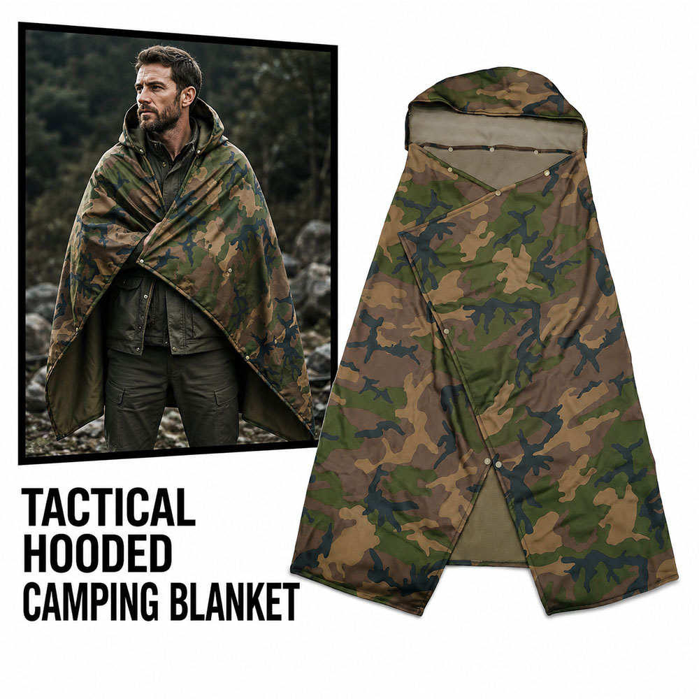 بطانية صوفية تكتيكية مموهة بغط - مراجعة Outdoor Hunting Blanket وسعره