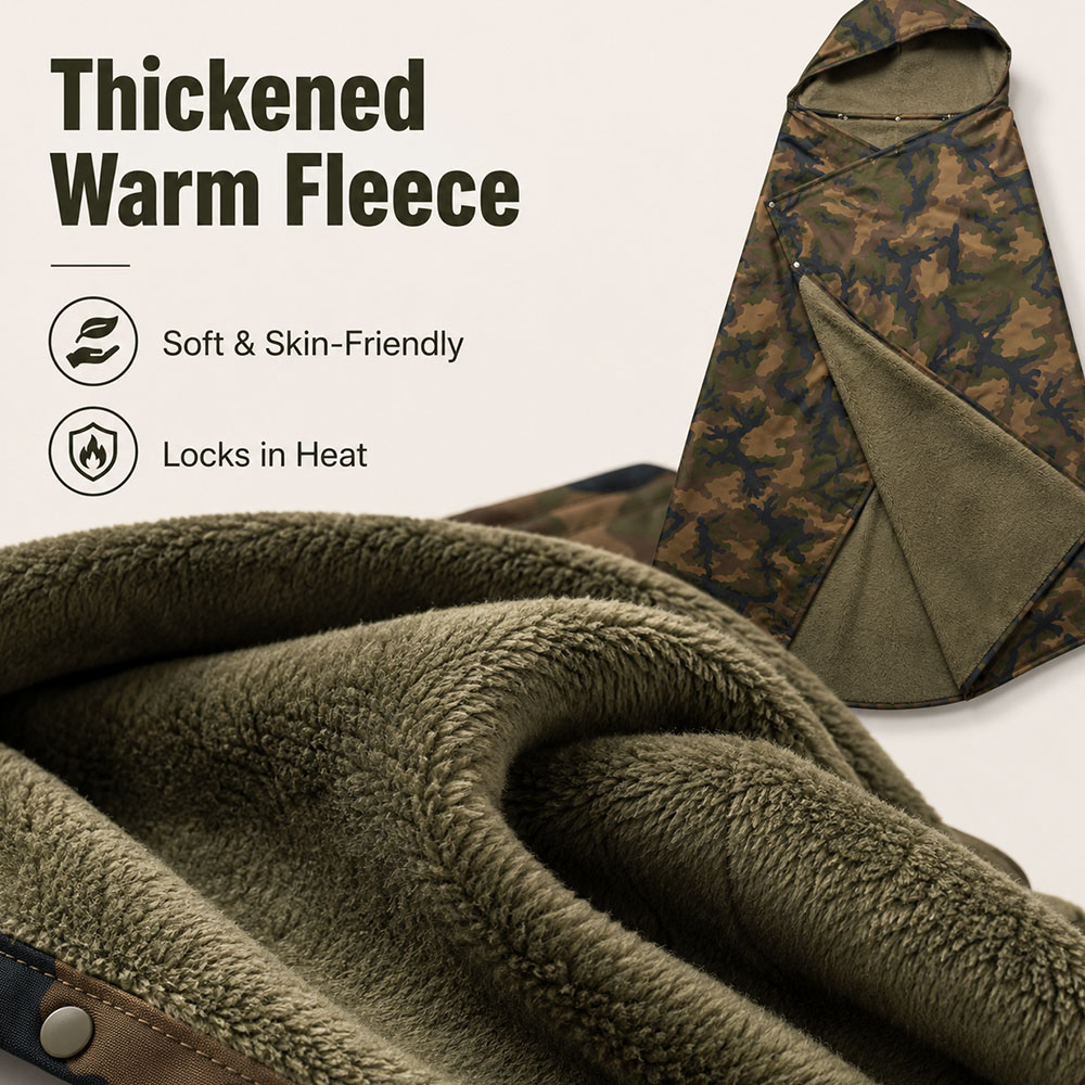 بطانية صوفية تكتيكية مموهة بغط - مراجعة Outdoor Hunting Blanket وسعره