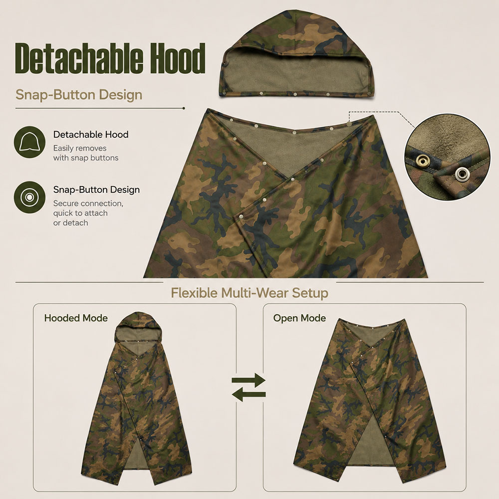 بطانية صوفية تكتيكية مموهة بغط - مراجعة Outdoor Hunting Blanket وسعره