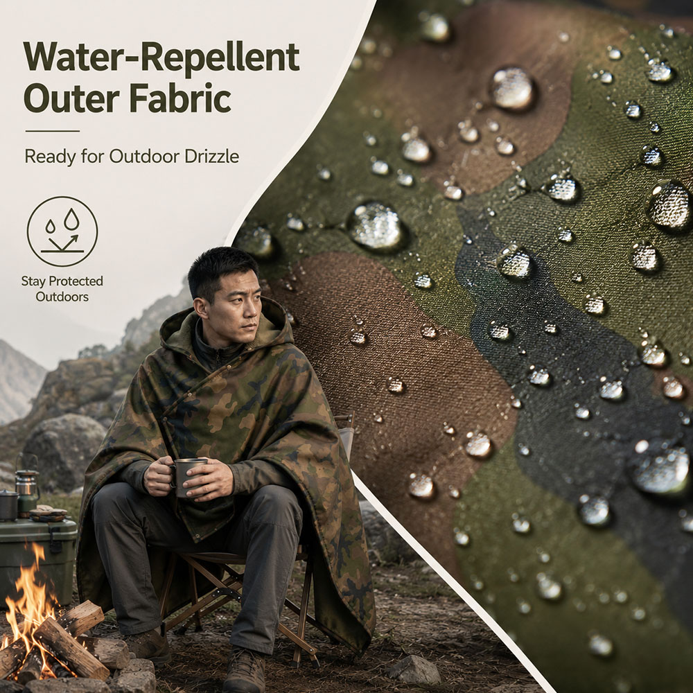 بطانية صوفية تكتيكية مموهة بغط - مراجعة Outdoor Hunting Blanket وسعره