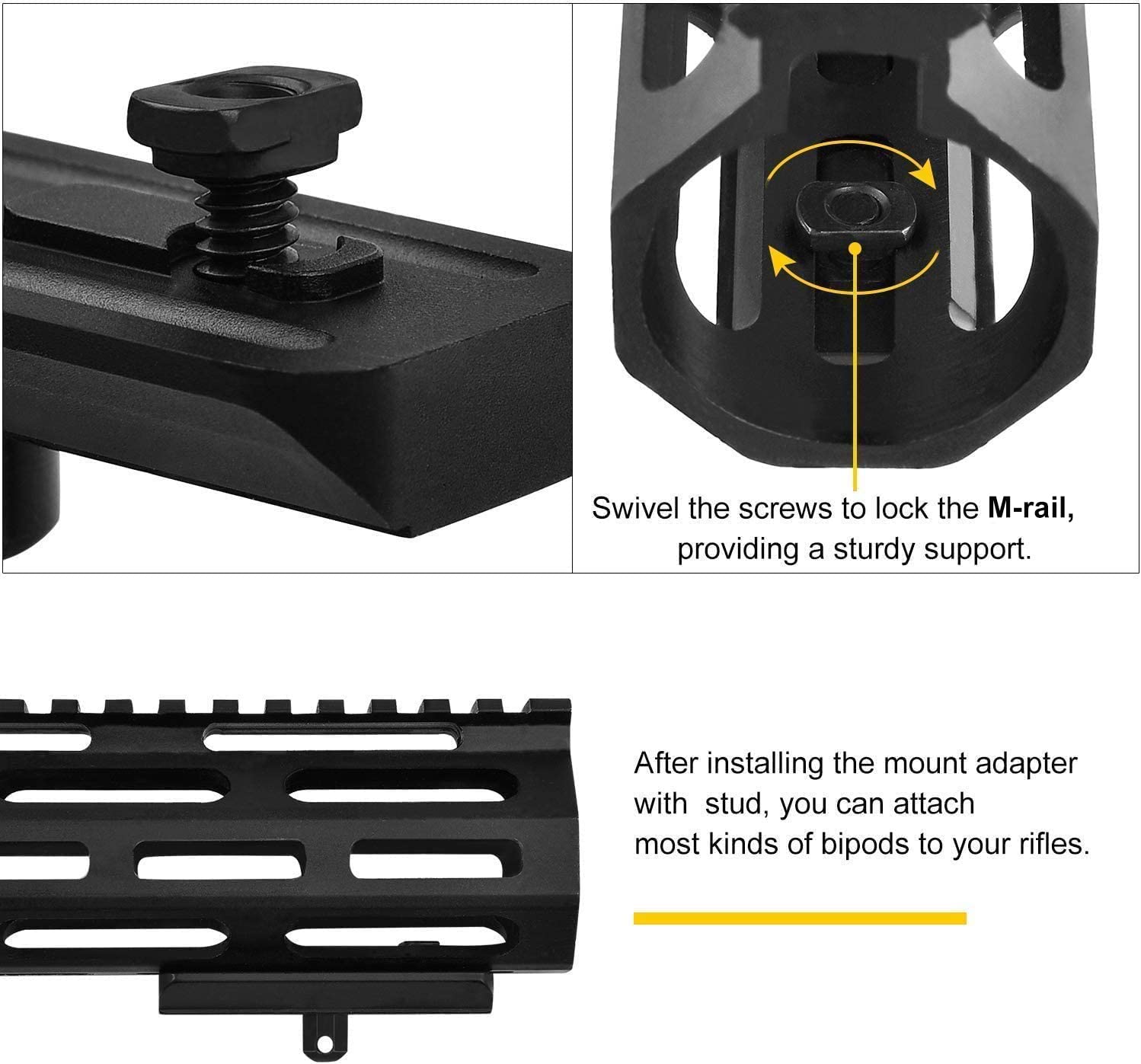 محول handguard Wildsky-picatin - مراجعة Bipod Rifle Mount وسعره